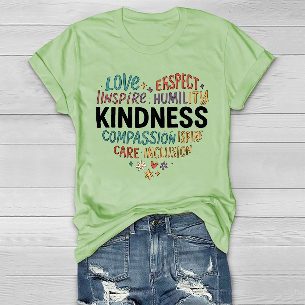 Kindness Love Inspire Letters Healthwear T-shirt