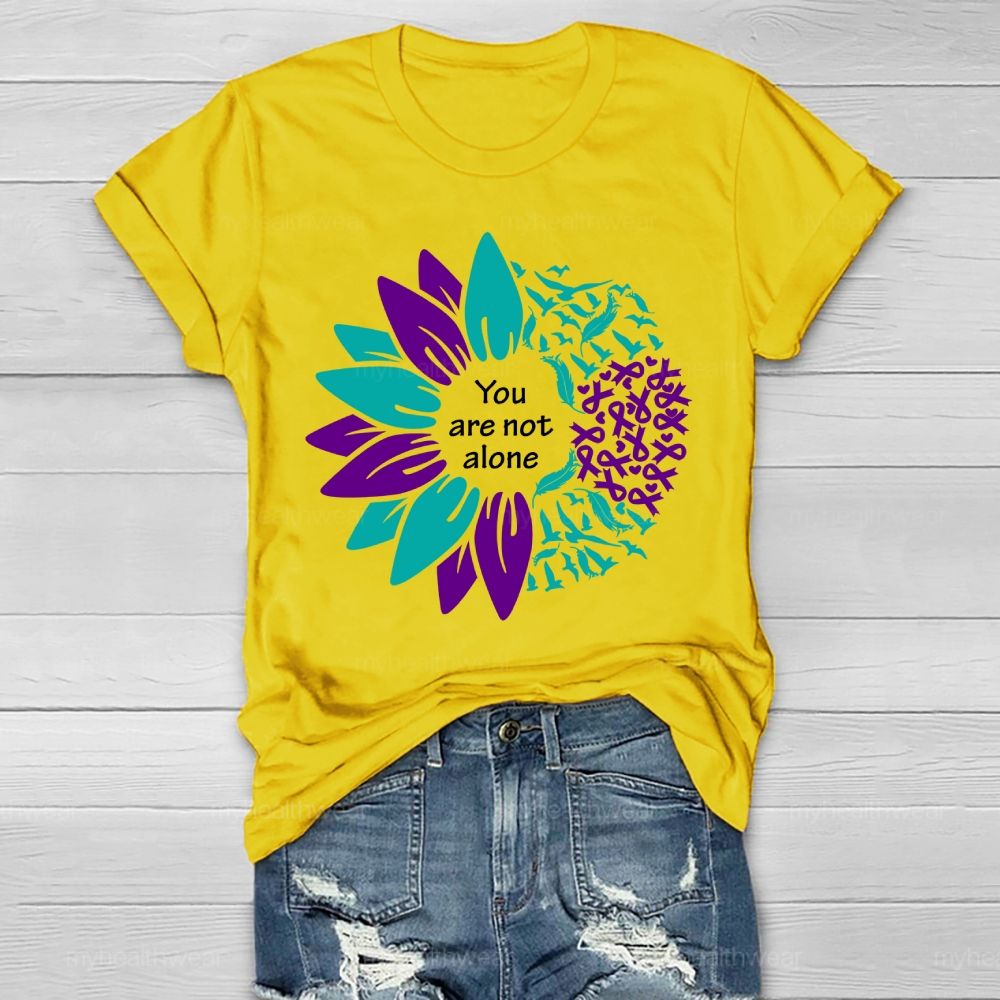 You Are Not Alone Flowers Feathers Healthwear T-shirt