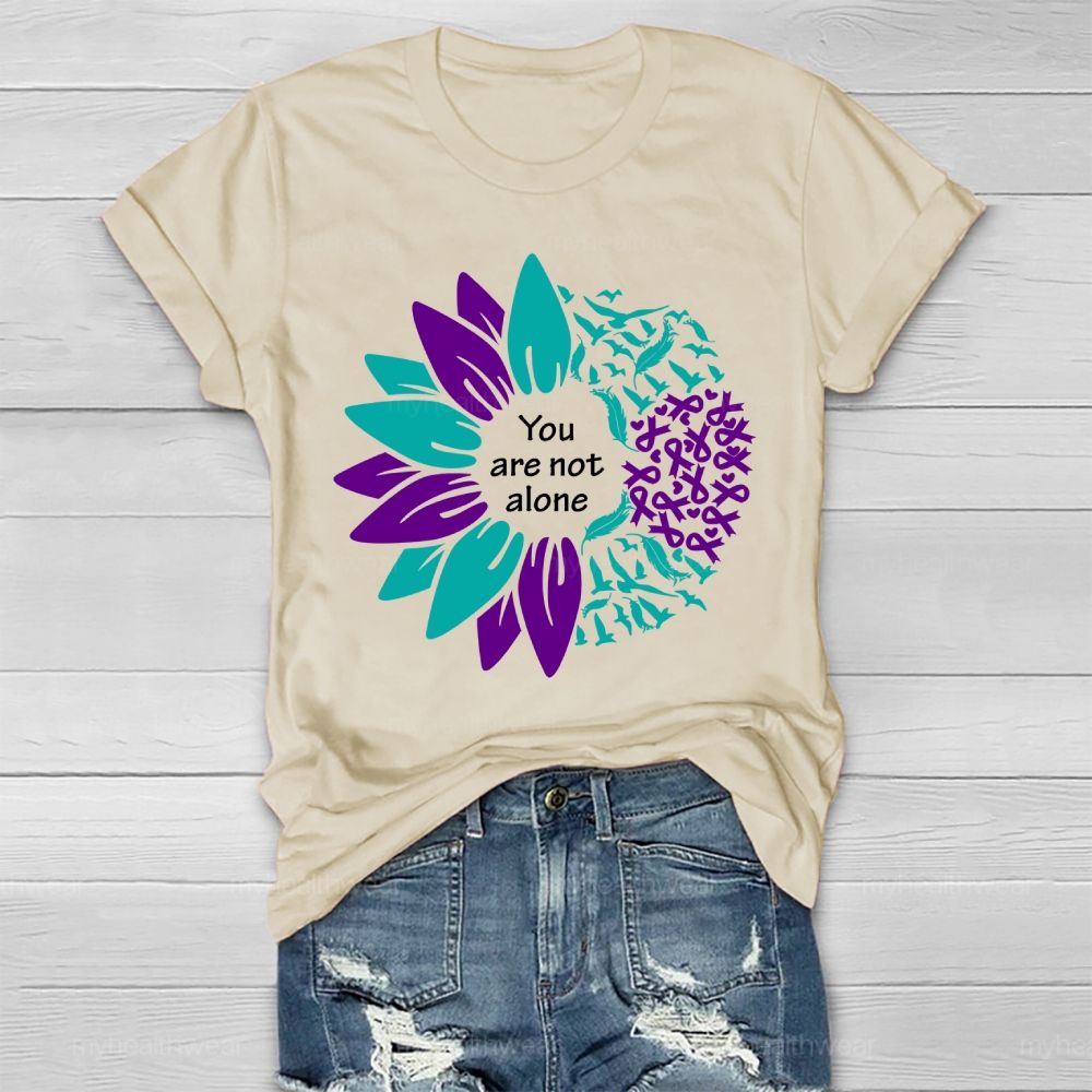 You Are Not Alone Flowers Feathers Healthwear T-shirt