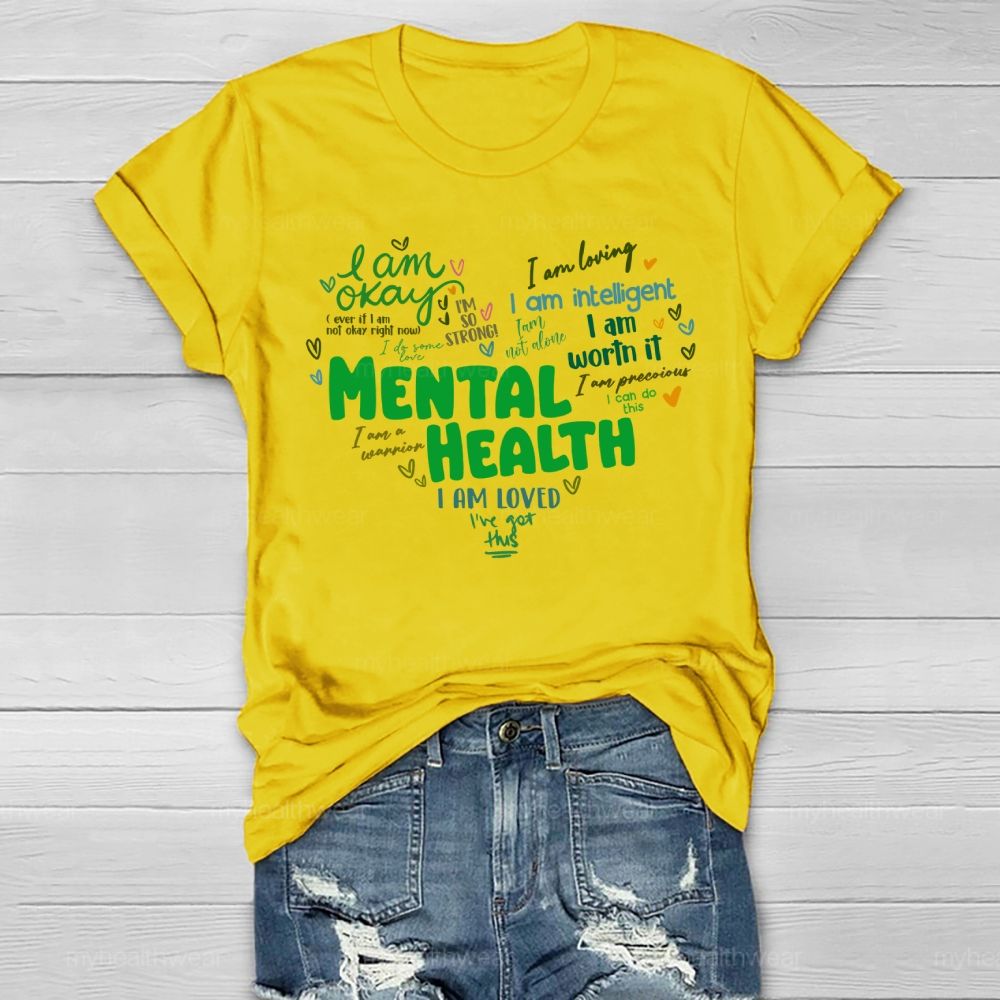 Mental Health I Am OKAY Love Letters Healthwear T-shirt