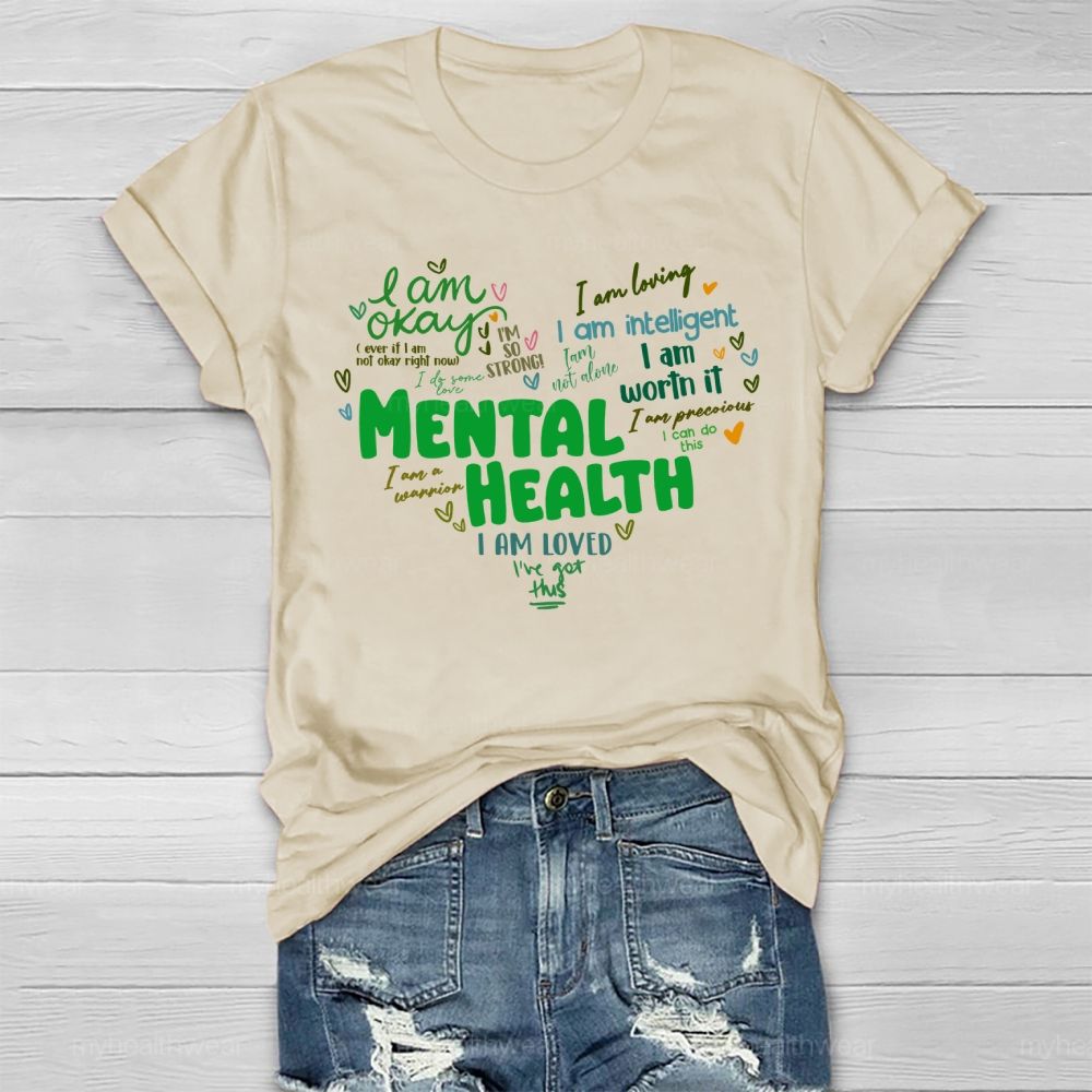 Mental Health I Am OKAY Love Letters Healthwear T-shirt