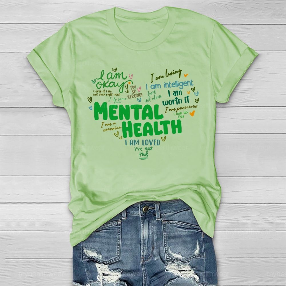 Mental Health I Am OKAY Love Letters Healthwear T-shirt