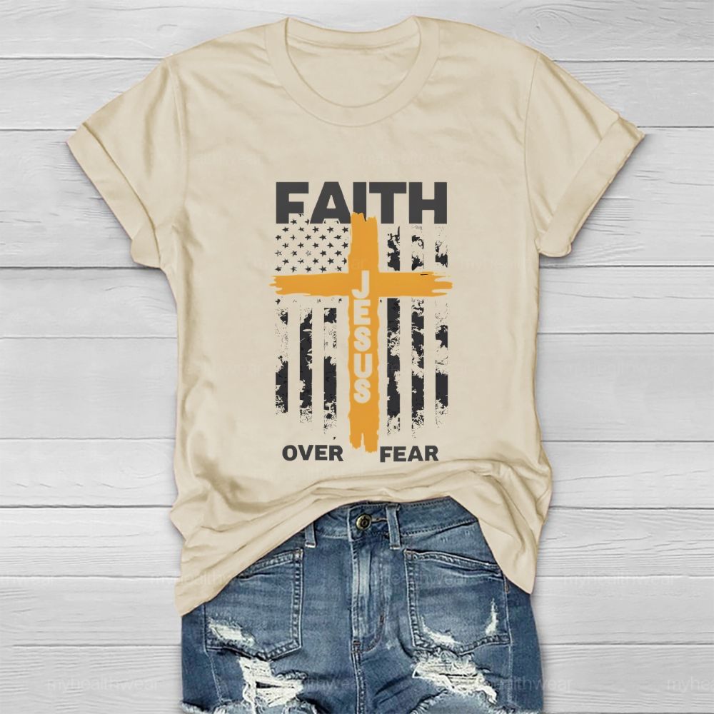 Faith Over Fear Jesus The Cross Healthwear T-shirt