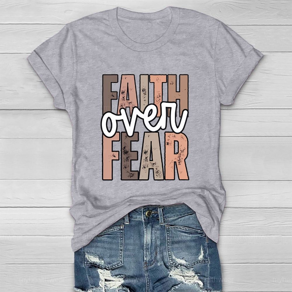 Faith Over Fear Colorful Letters Healthwear T-shirt