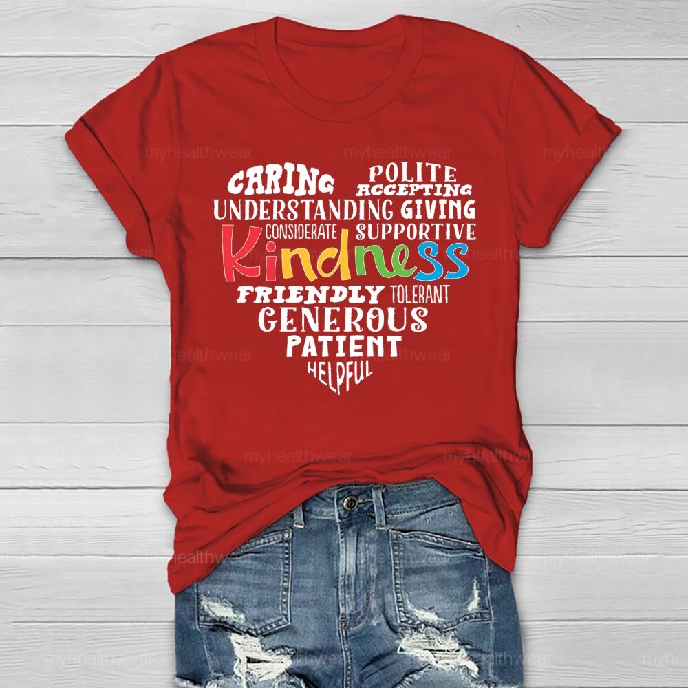Kindness Caring Understanding Love Letters Healthwear T-shirt