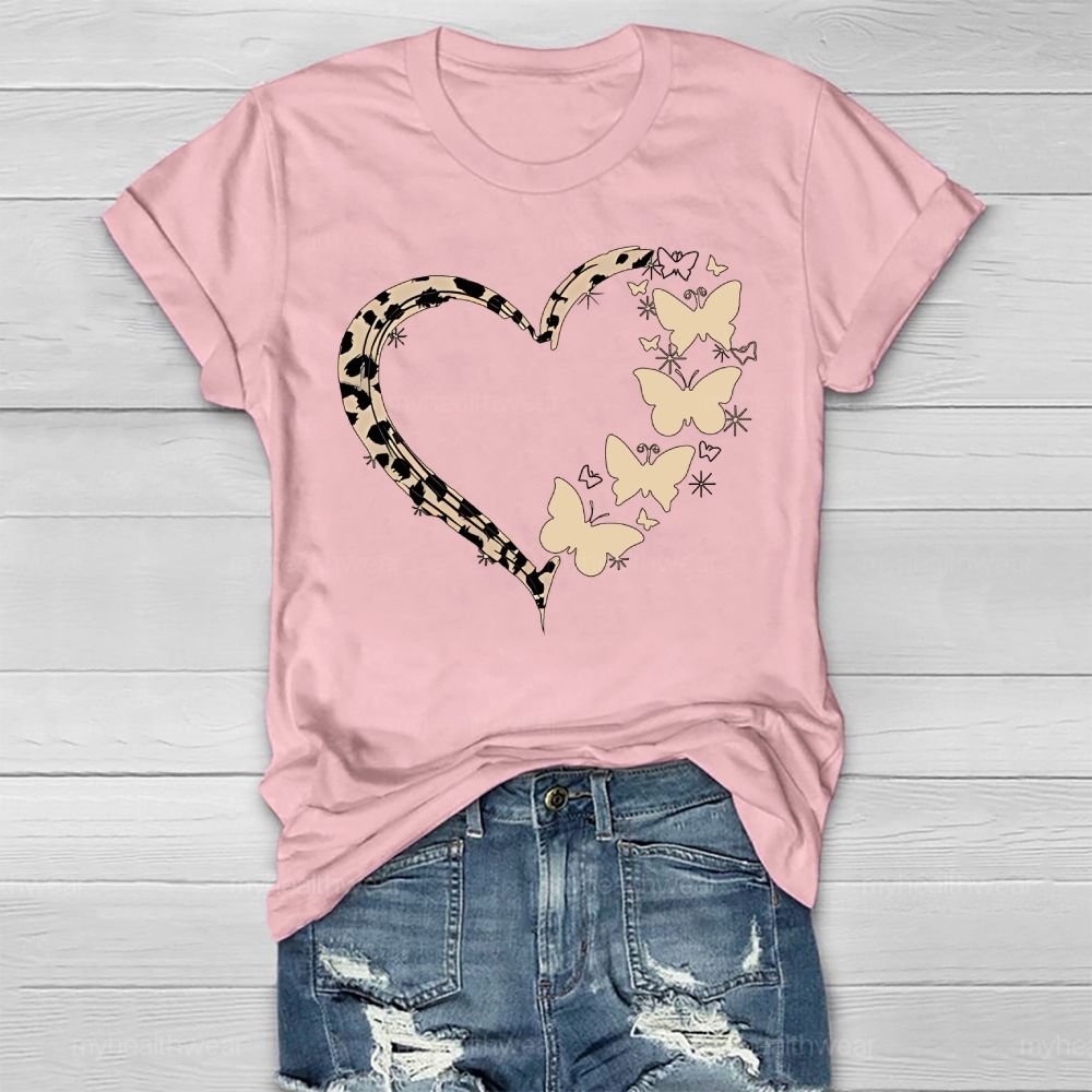 Love Heart Butterfly Pattern  Healthwear T-shirt