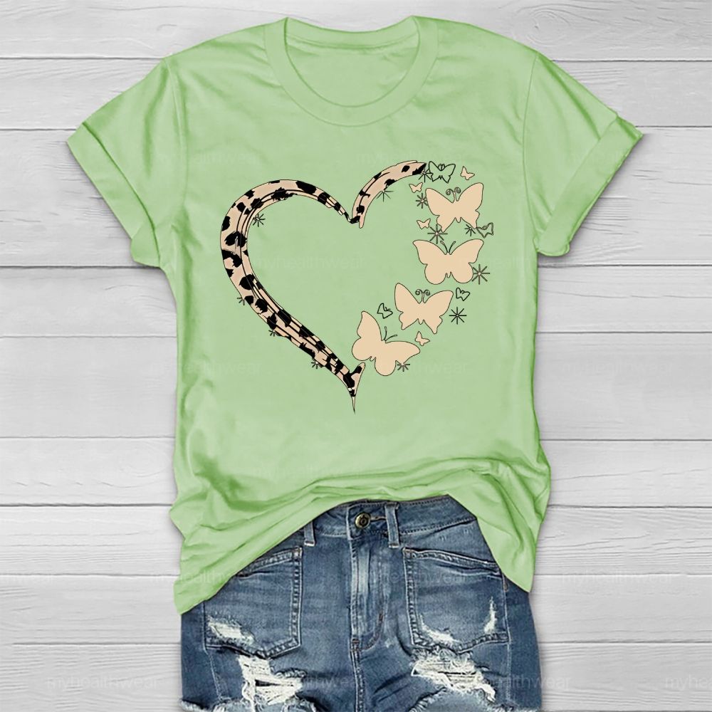 Love Heart Butterfly Pattern  Healthwear T-shirt