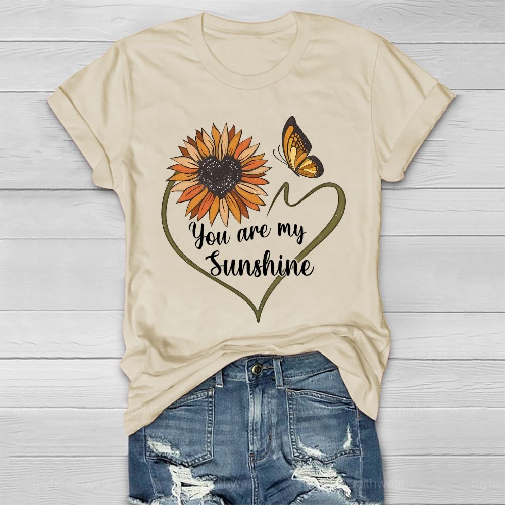 You Are My Sunshine Loving Sunflower Butterfly Healthwear T-shirt