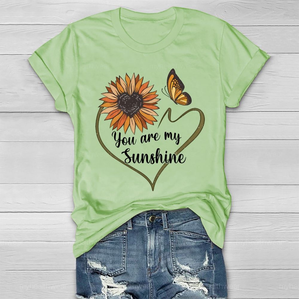 You Are My Sunshine Loving Sunflower Butterfly Healthwear T-shirt