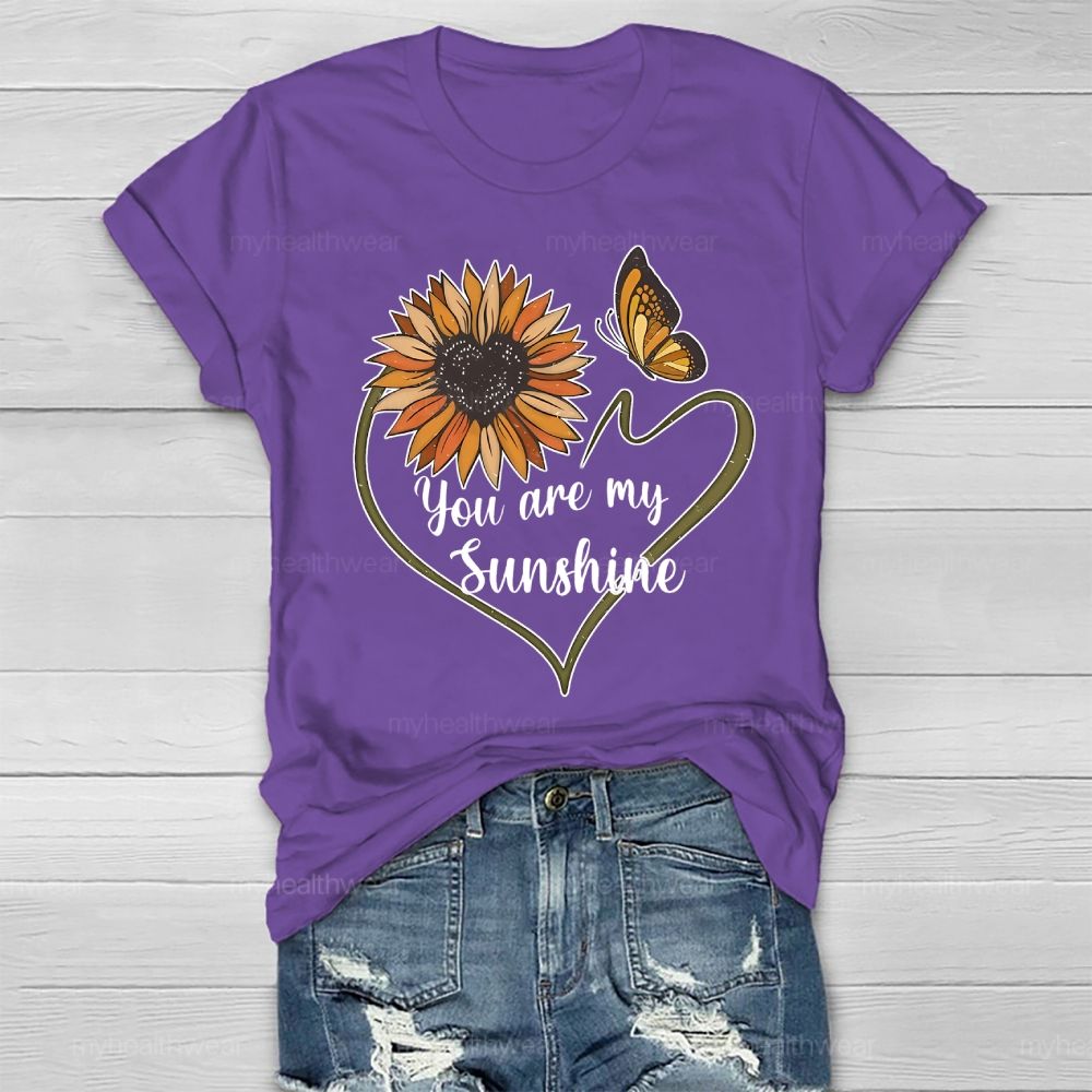 You Are My Sunshine Loving Sunflower Butterfly Healthwear T-shirt