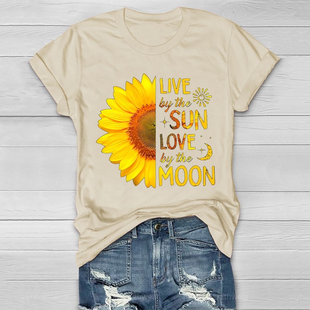 Live By The Sun Love By The Moon Sunflower  Healthwear T-shirt