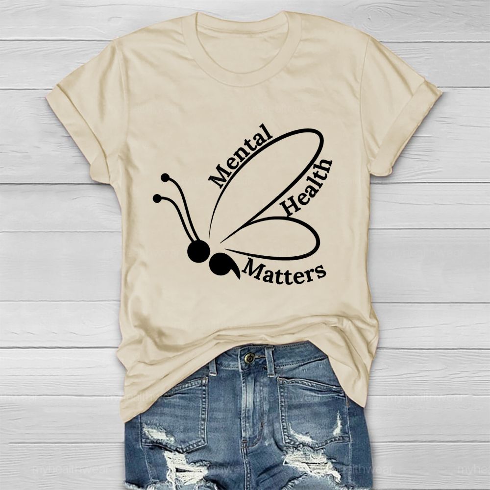 Mental Health Matters Butterfly Semicolon Healthwear T-shirt