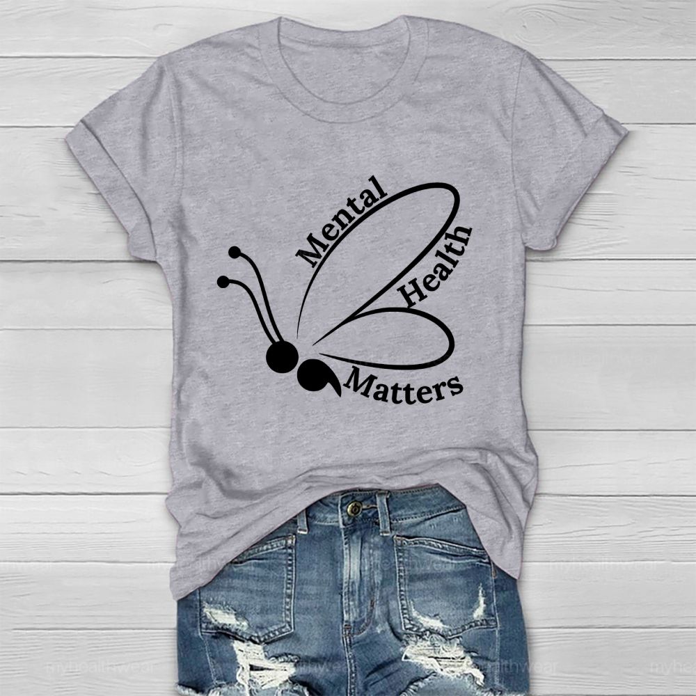 Mental Health Matters Butterfly Semicolon Healthwear T-shirt