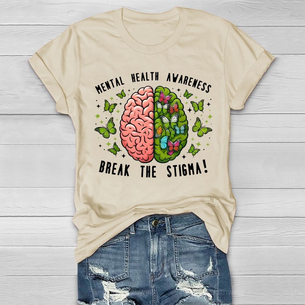 Break The Stigma Mental Health Awareness Brain Healthwear T-shirt