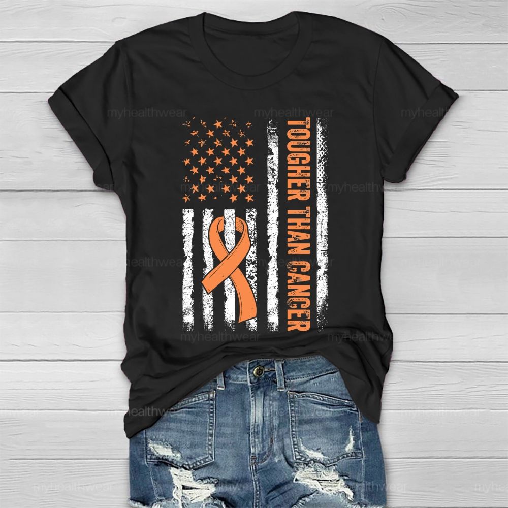 Together Than Cancer Orange Ribbon Flag Healthwear T-shirt
