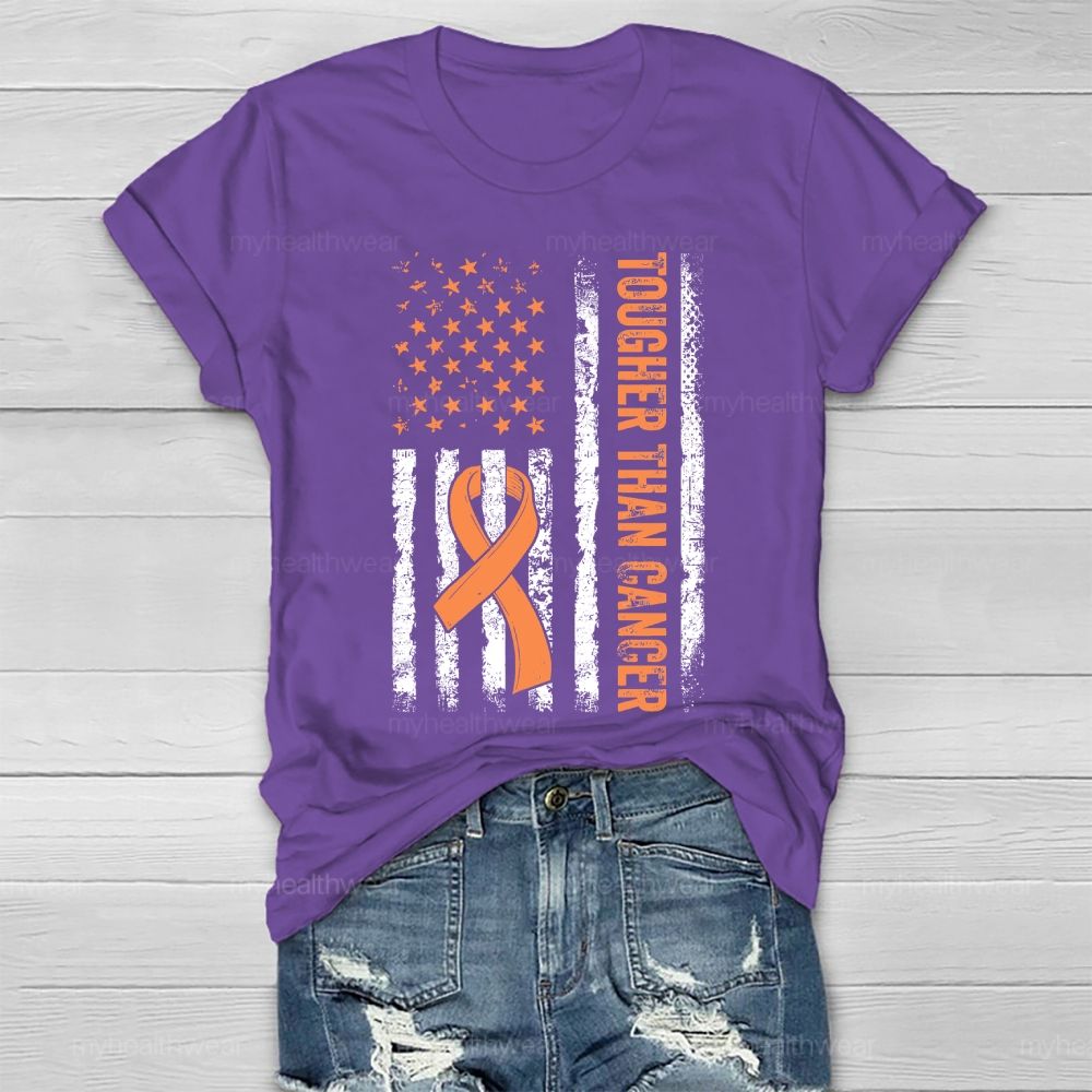 Together Than Cancer Orange Ribbon Flag Healthwear T-shirt