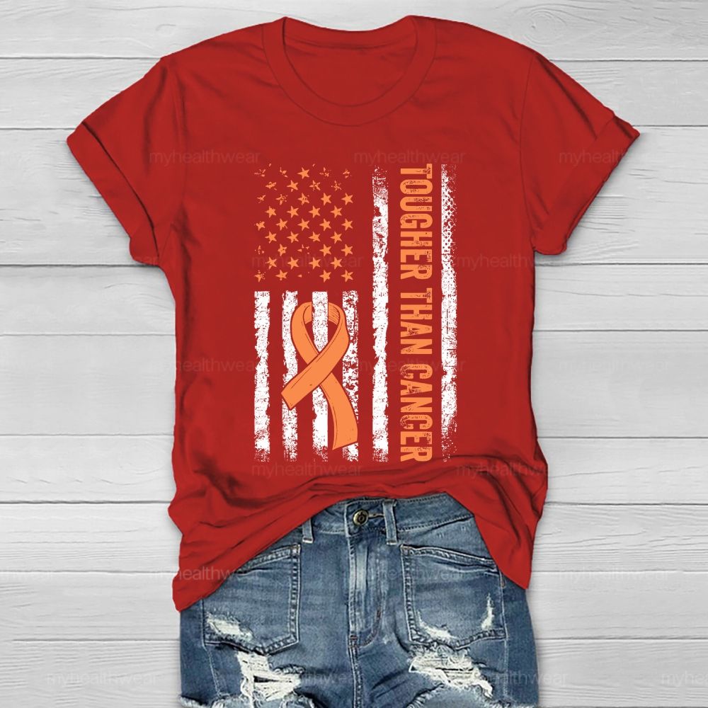 Together Than Cancer Orange Ribbon Flag Healthwear T-shirt