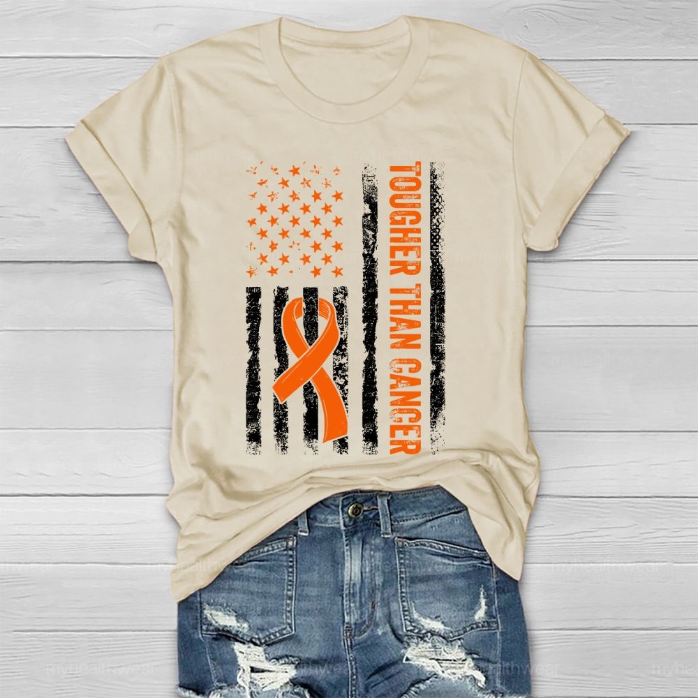 Together Than Cancer Orange Ribbon Flag Healthwear T-shirt