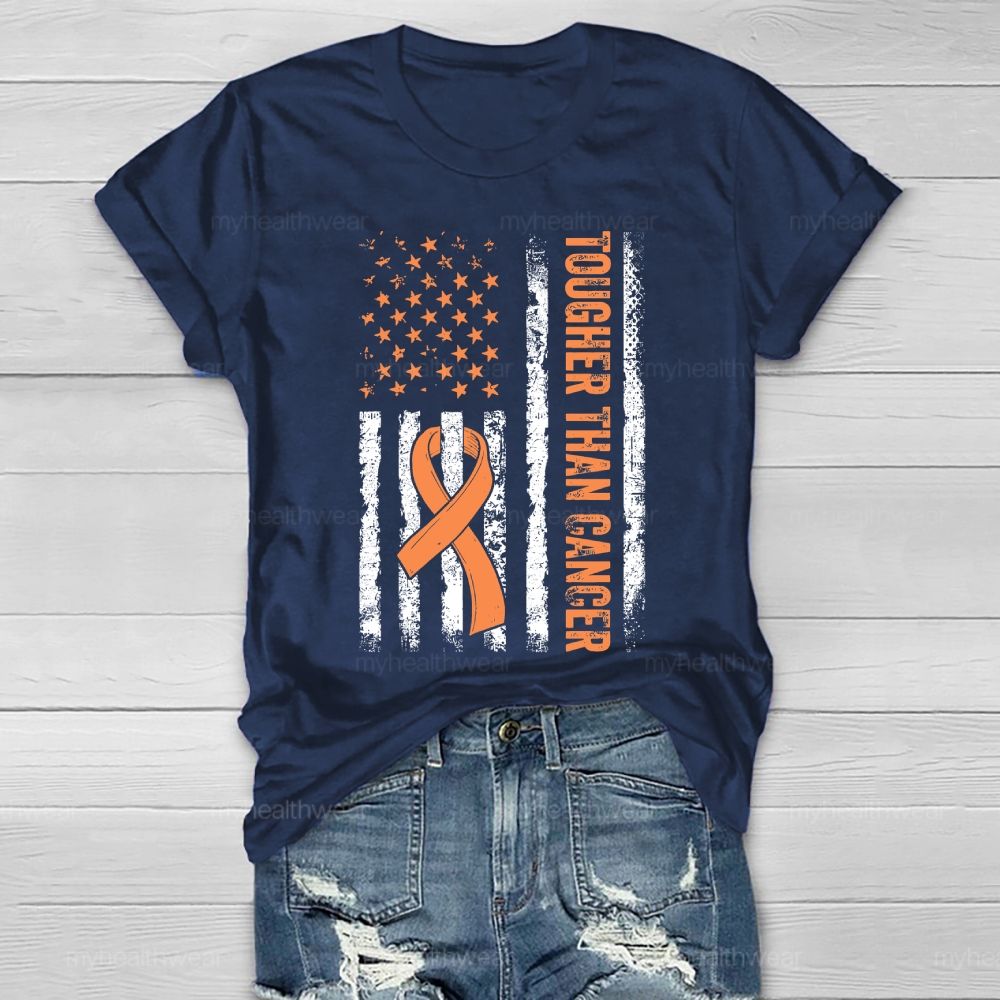 Together Than Cancer Orange Ribbon Flag Healthwear T-shirt