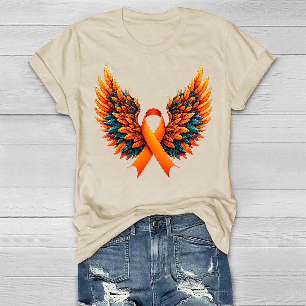 Orange Ribbon Wings Healthwear T-shirt