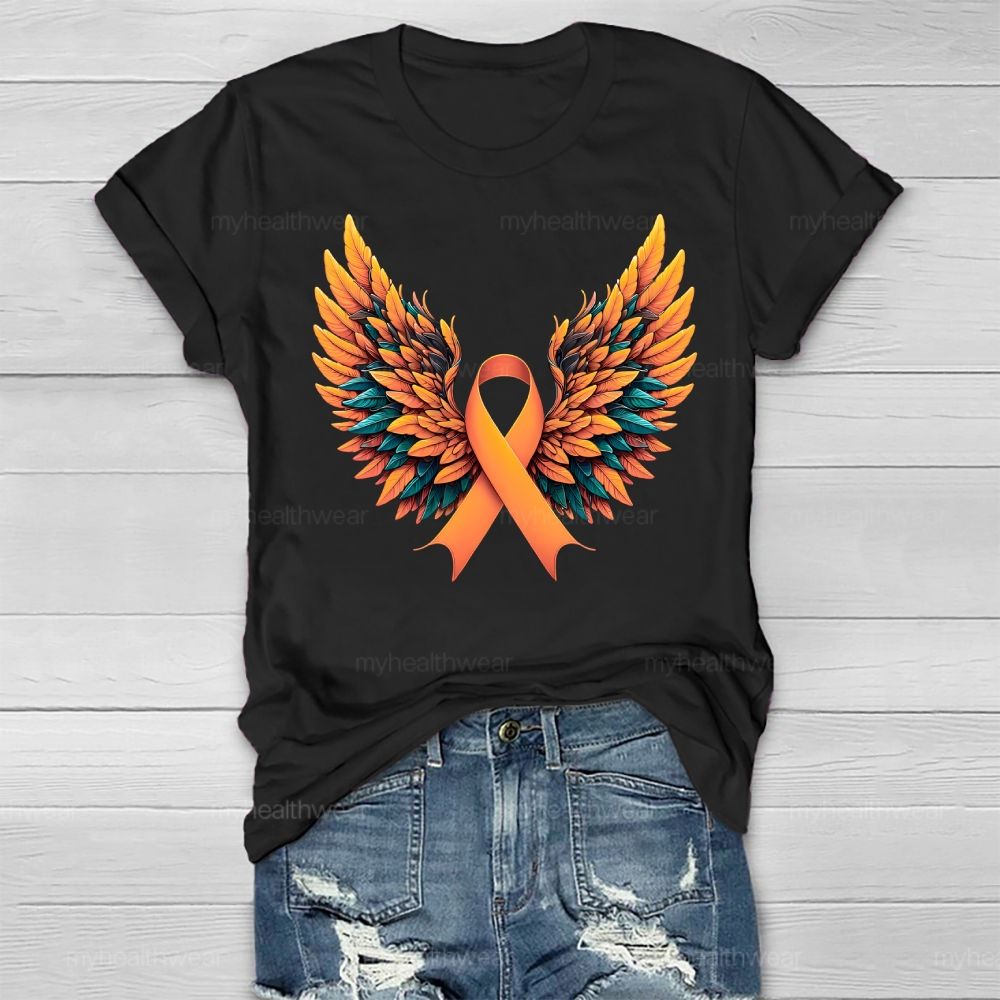 Orange Ribbon Wings Healthwear T-shirt