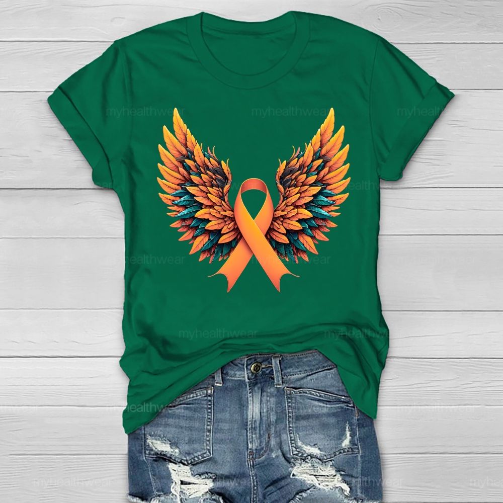 Orange Ribbon Wings Healthwear T-shirt