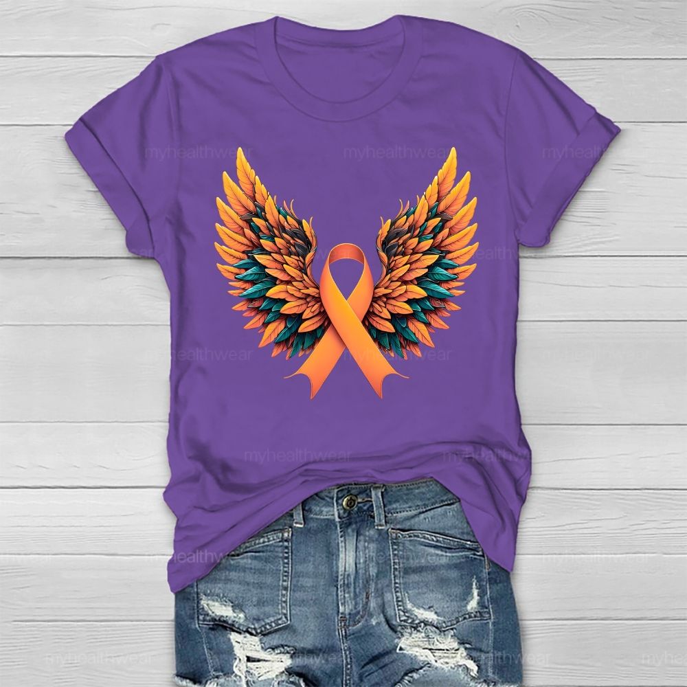 Orange Ribbon Wings Healthwear T-shirt