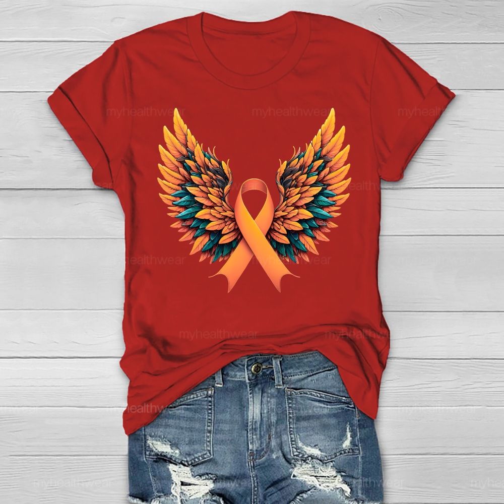Orange Ribbon Wings Healthwear T-shirt