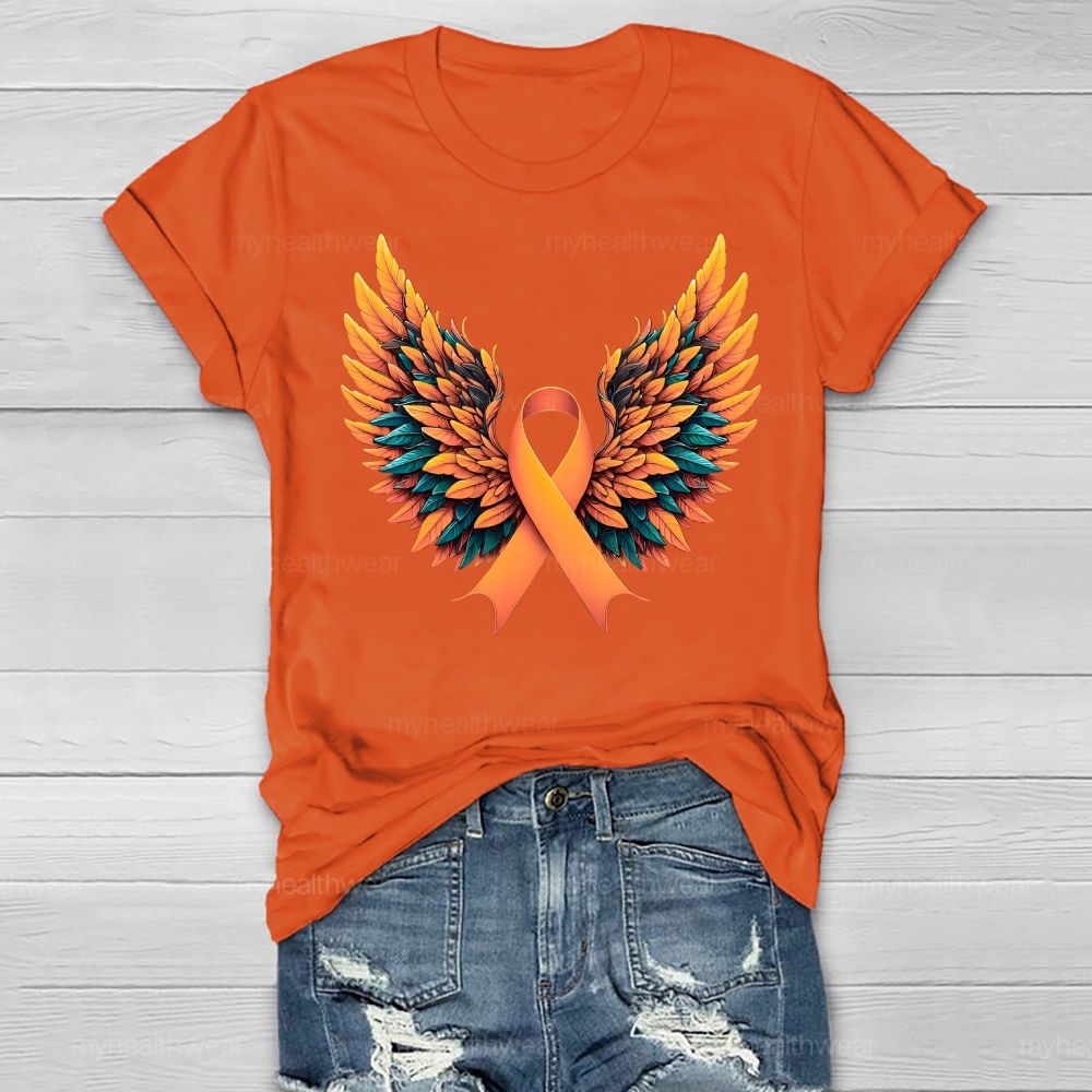 Orange Ribbon Wings Healthwear T-shirt