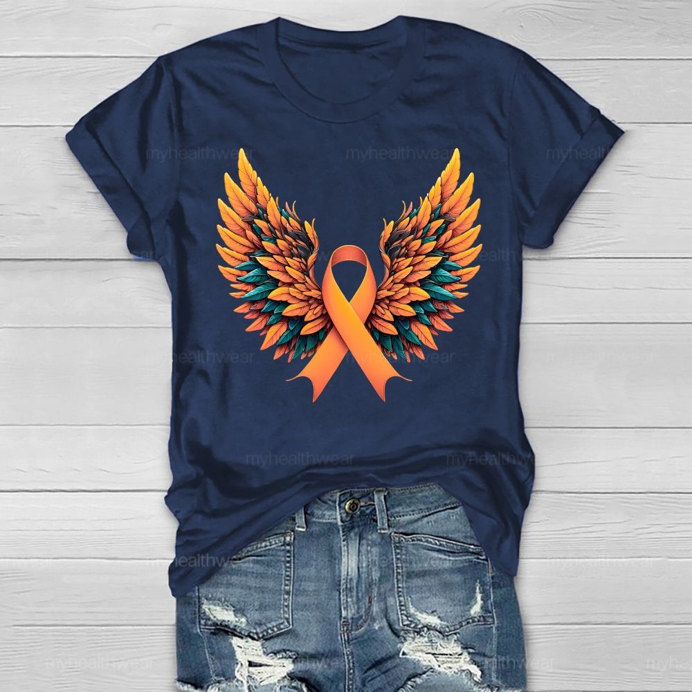 Orange Ribbon Wings Healthwear T-shirt