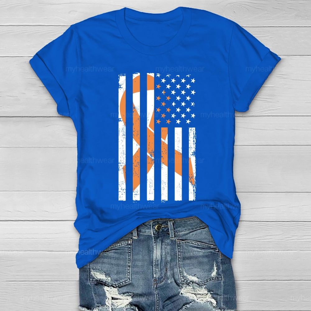 Orange Ribbon Flag Star Healthwear T-shirt