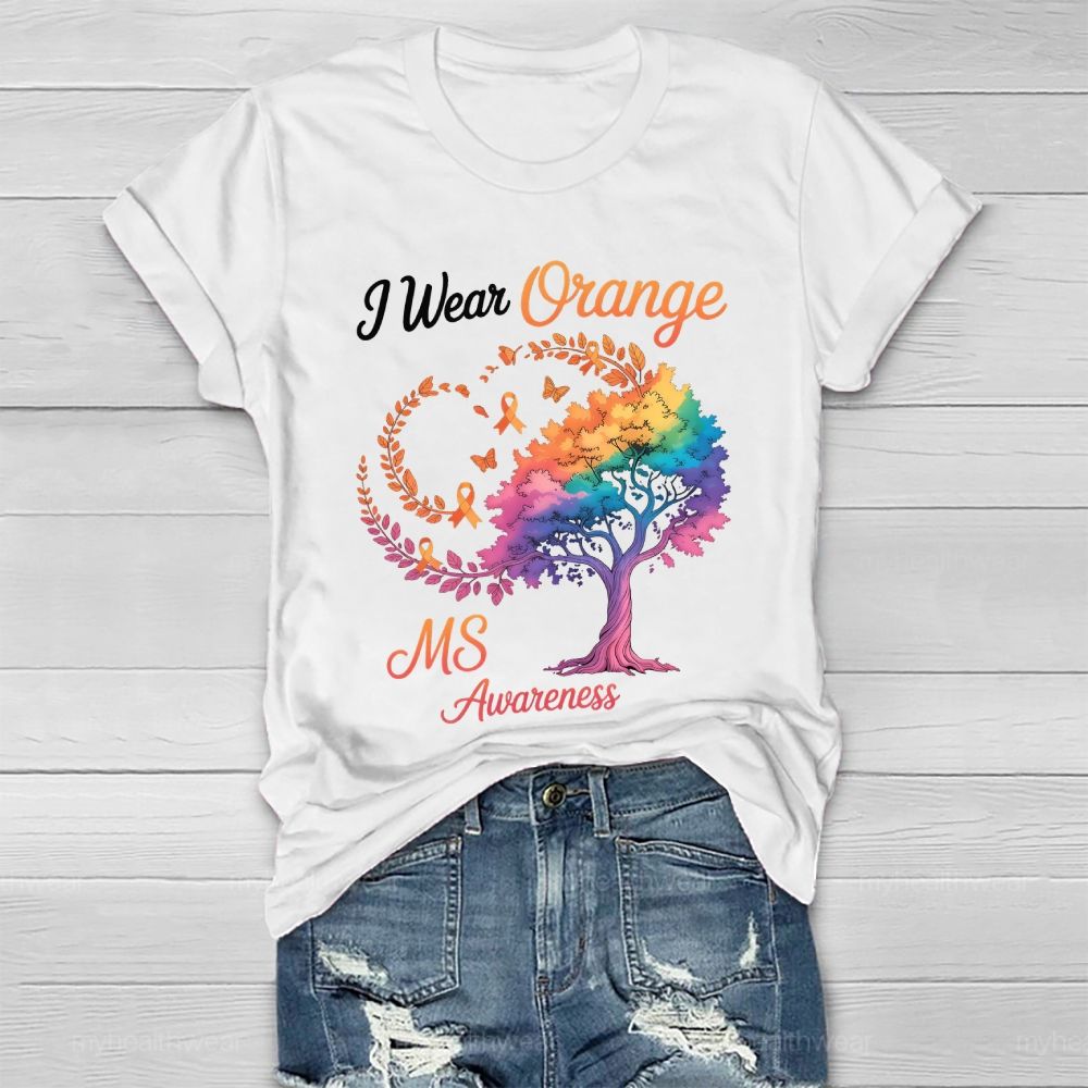 I Wear Orange For Ms Awareness Tree Healthwear T-shirt