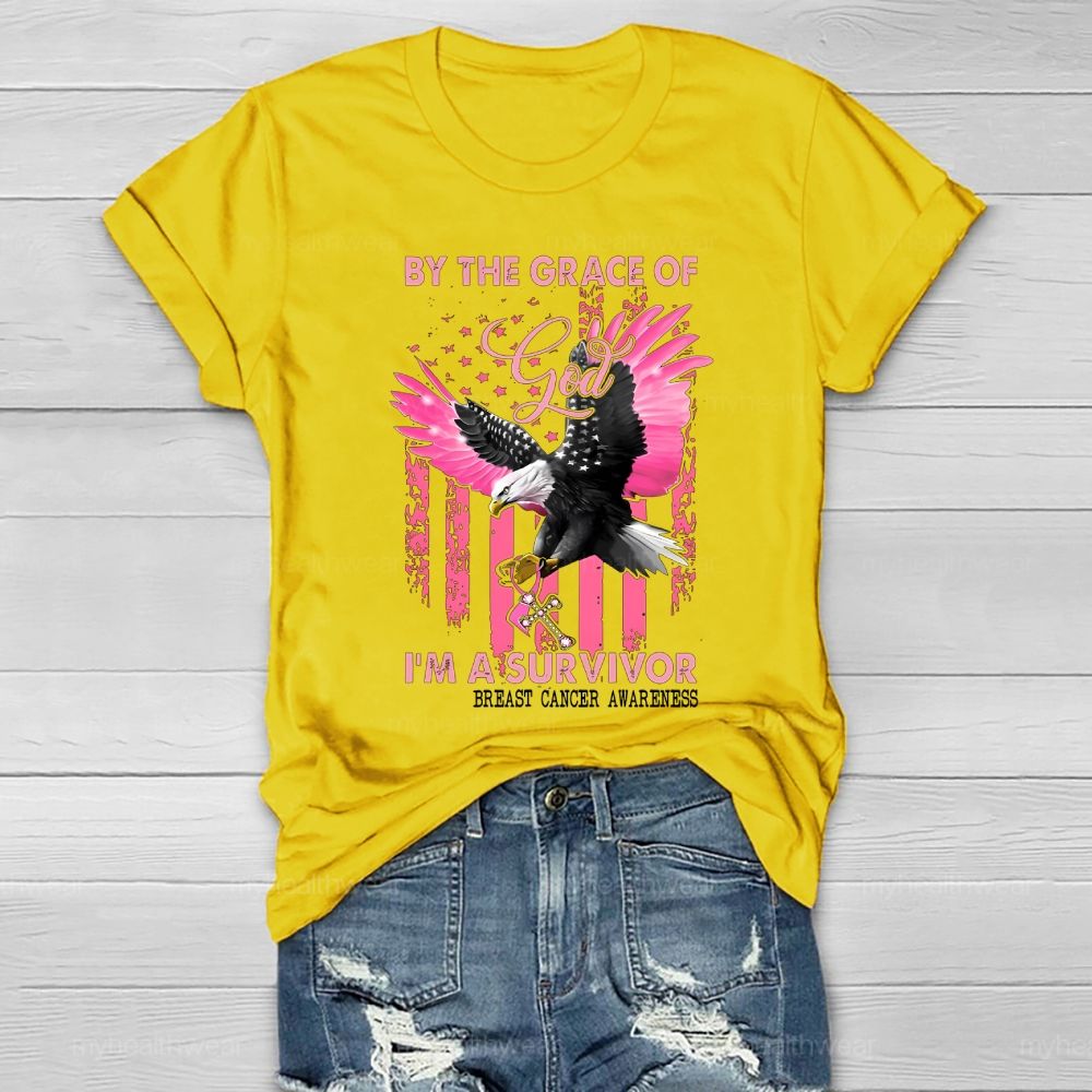 By The Grace God I'm A Survivor Breast Cancer Healthwear T-shirt