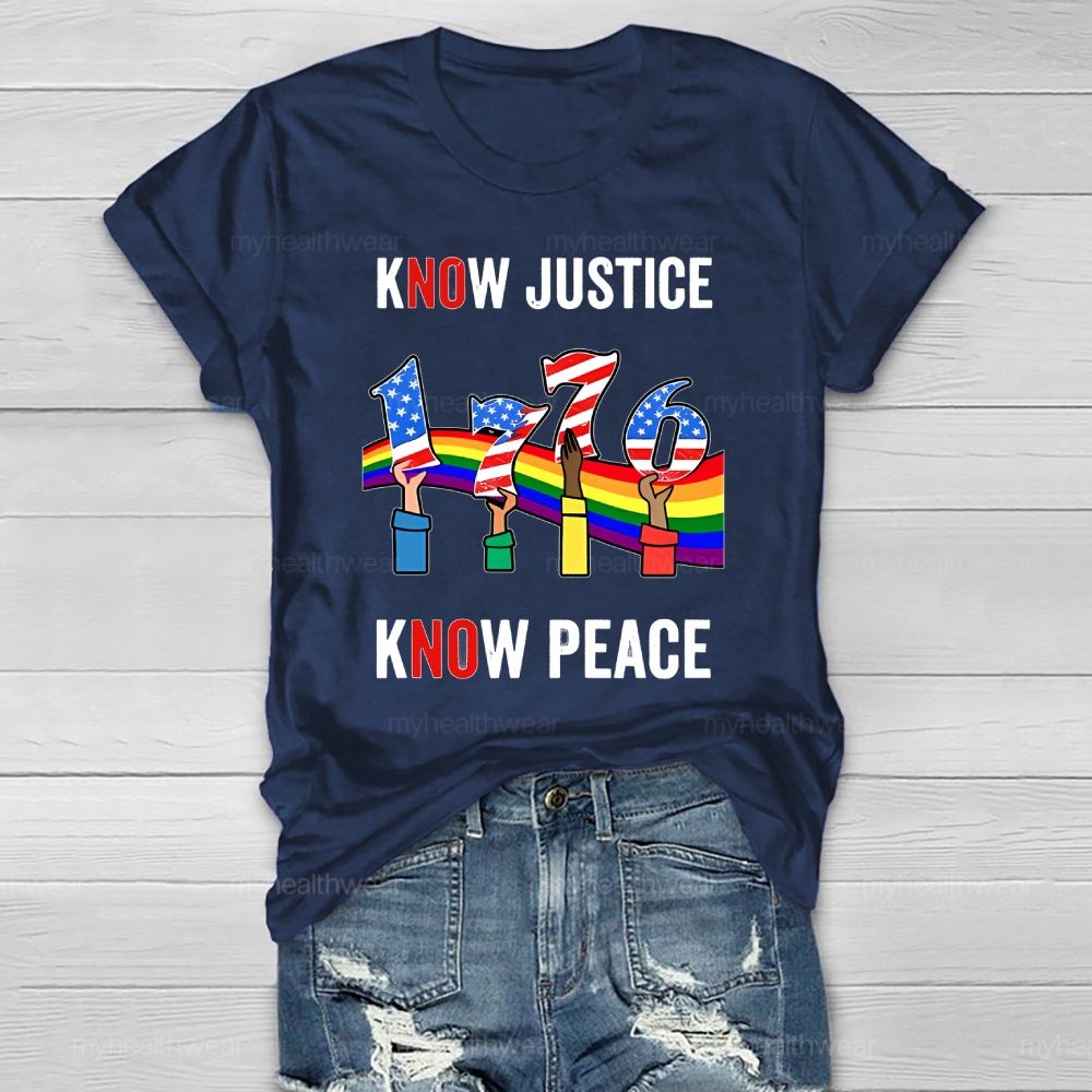 Know Justice Know Peace  Healthwear T-shirt
