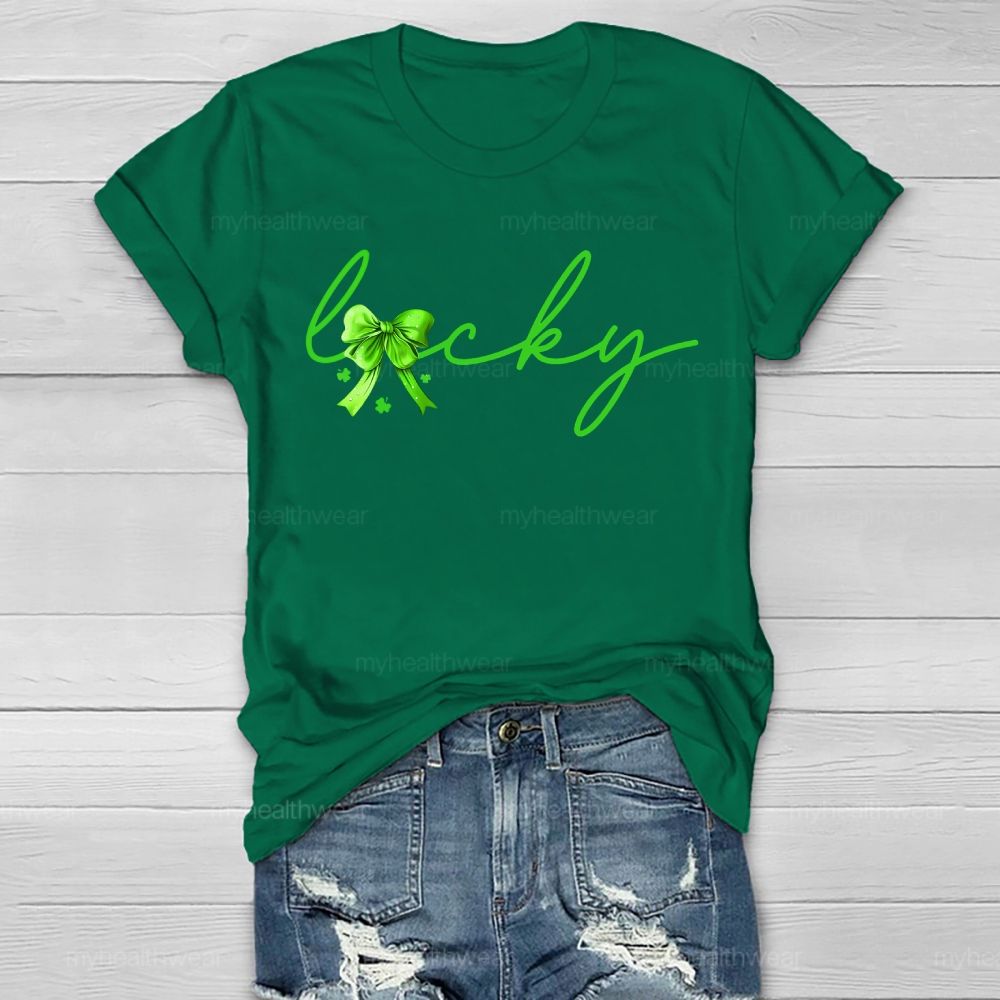 Lucky Green Bow Healthwear T-shirt