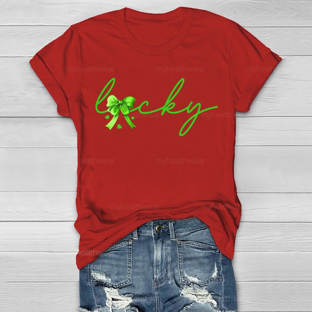 Lucky Green Bow Healthwear T-shirt
