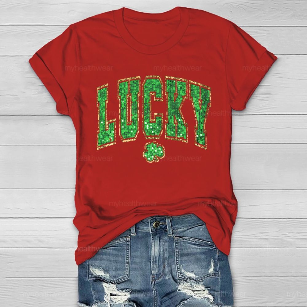 Lucky Clover Letter Healthwear T-shirt
