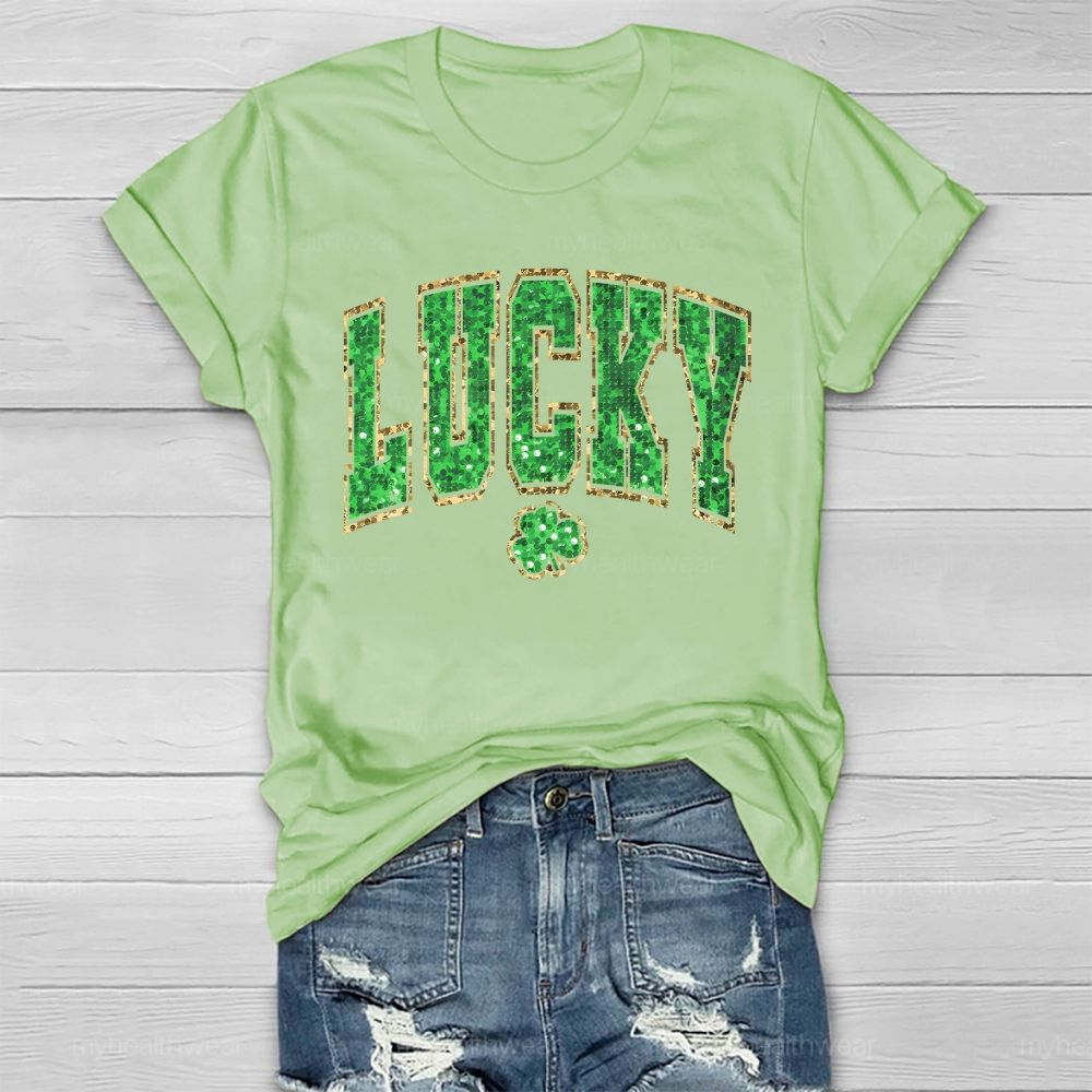 Lucky Clover Letter Healthwear T-shirt