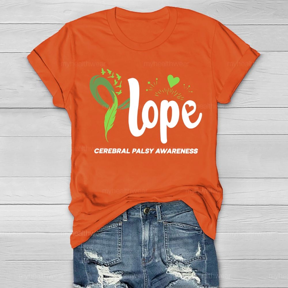 Hope Cerebral Palsy Awareness Feather Love Healthwear T-shirt