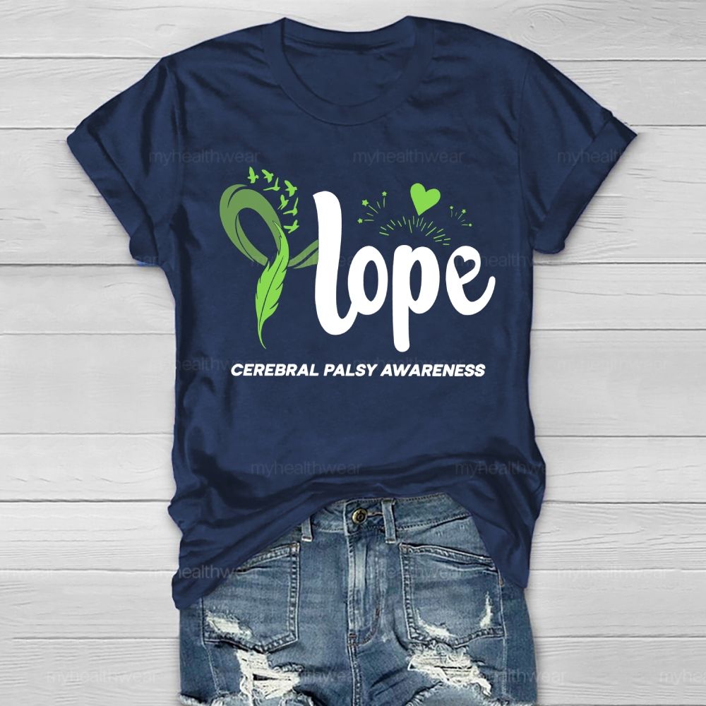 Hope Cerebral Palsy Awareness Feather Love Healthwear T-shirt