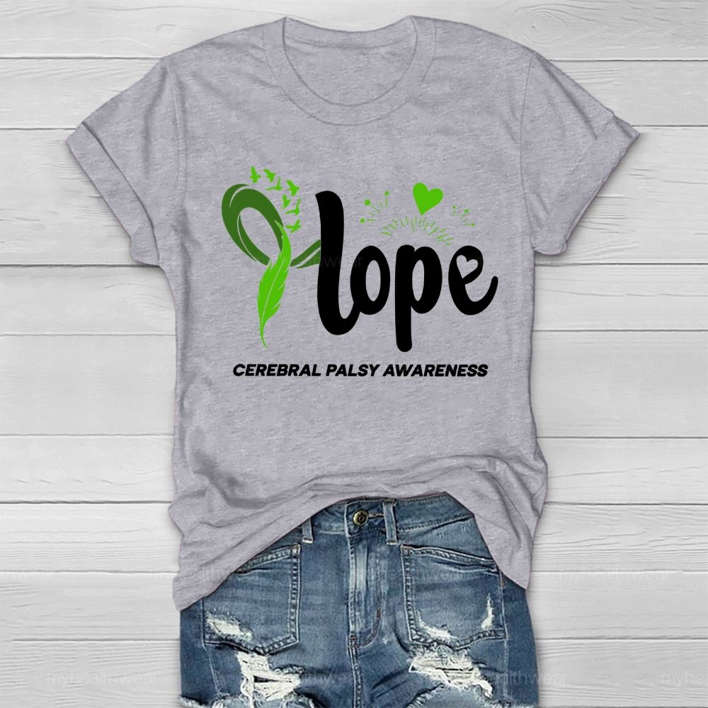 Hope Cerebral Palsy Awareness Feather Love Healthwear T-shirt