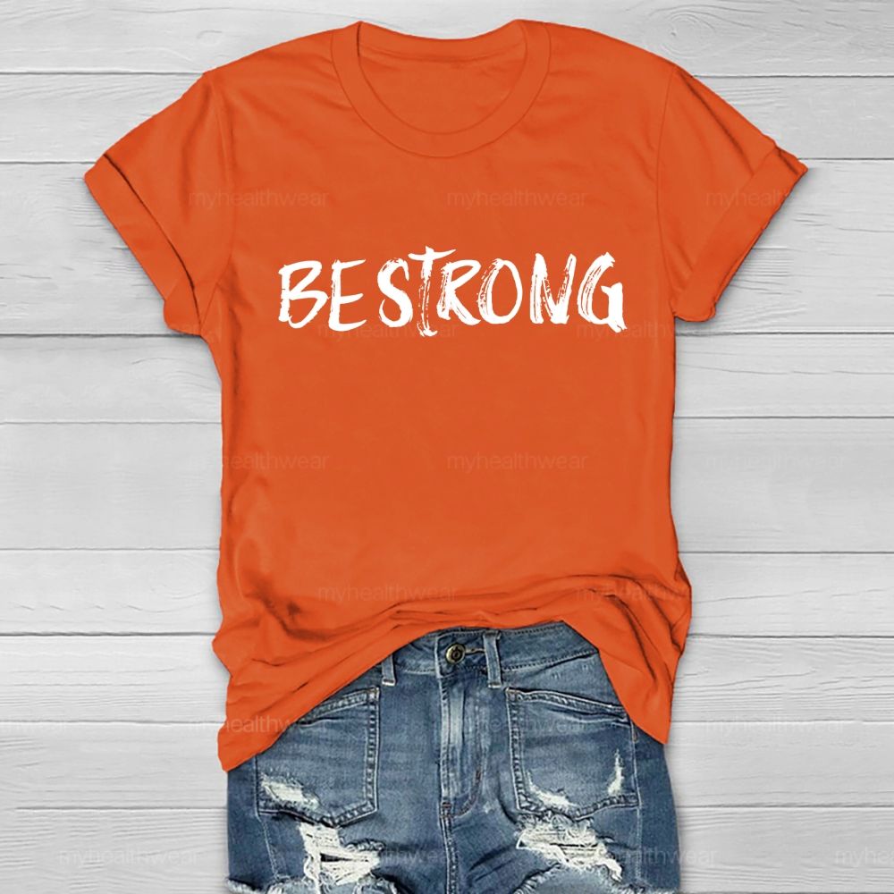 Be Strong Cross Letters Healthwear T-shirt