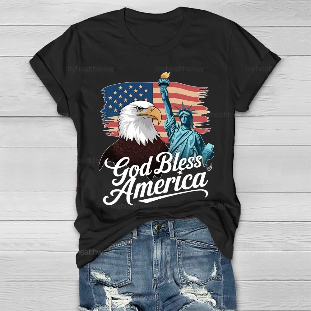 God Bless America Flag Healthwear T-shirt