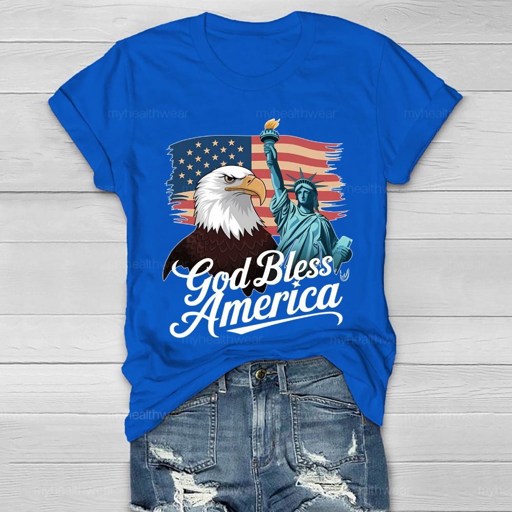 God Bless America Flag Healthwear T-shirt