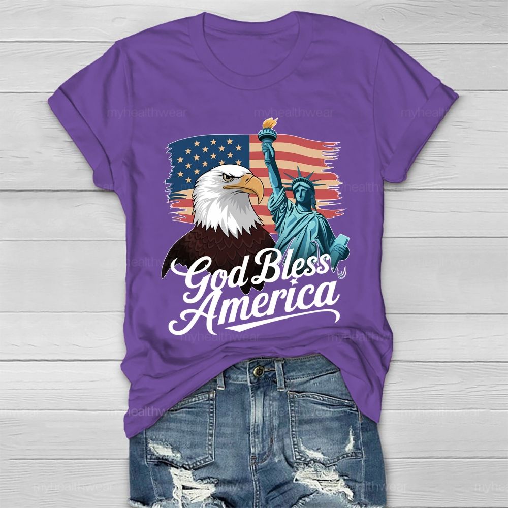 God Bless America Flag Healthwear T-shirt