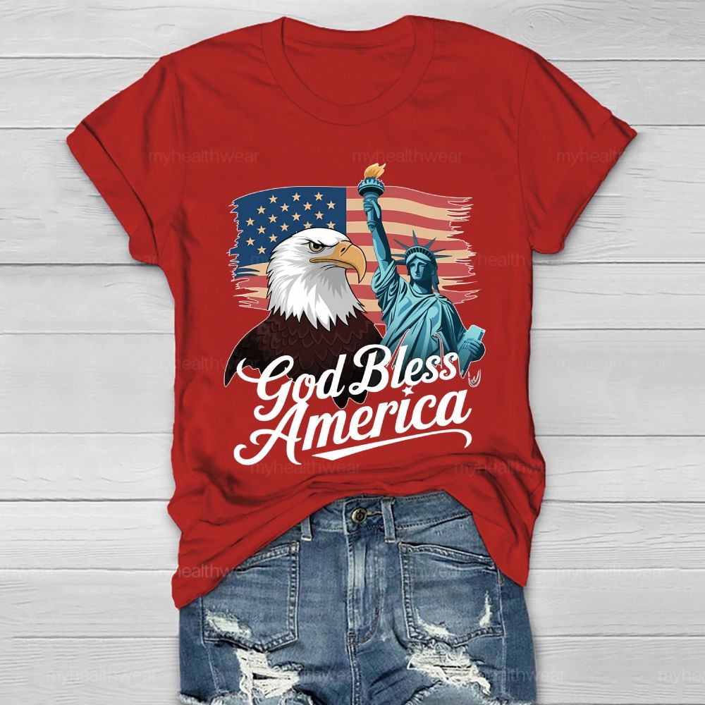 God Bless America Flag Healthwear T-shirt