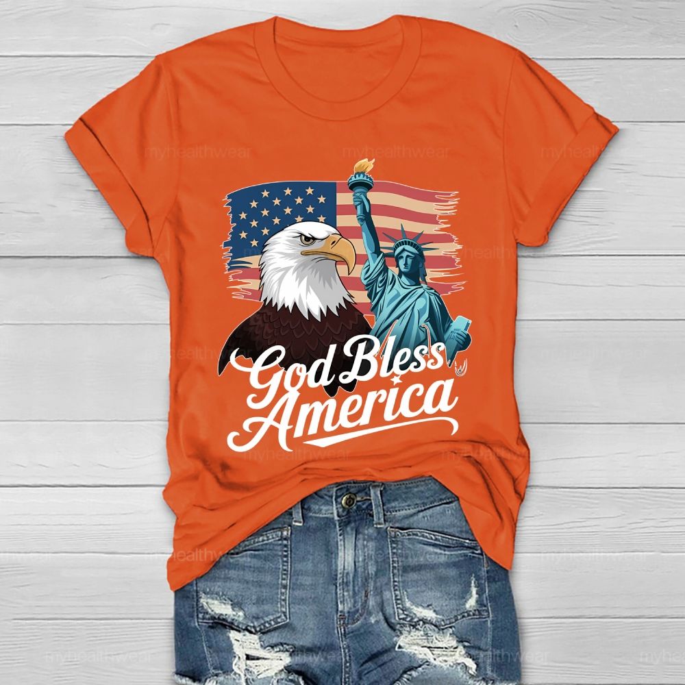 God Bless America Flag Healthwear T-shirt