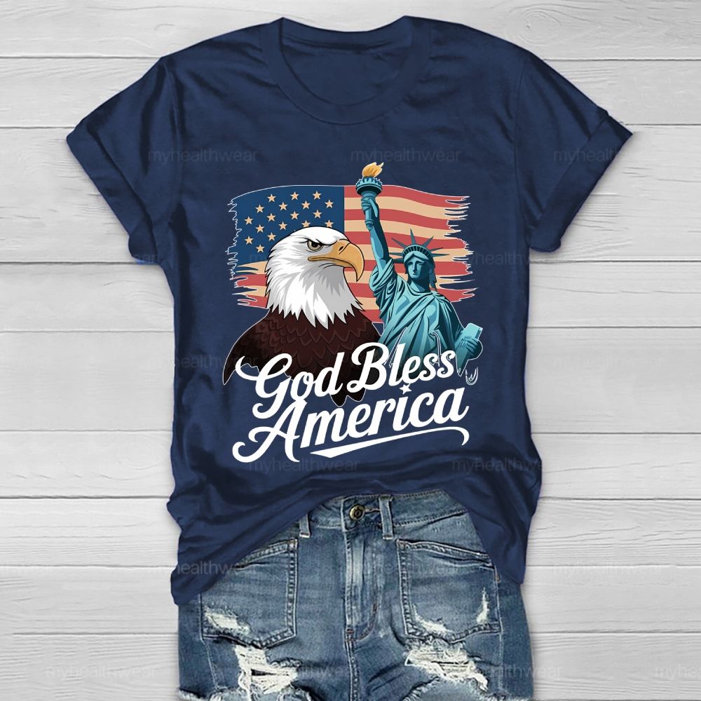 God Bless America Flag Healthwear T-shirt