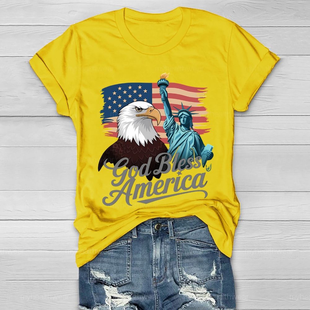 God Bless America Flag Healthwear T-shirt