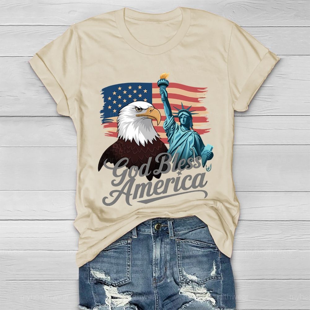 God Bless America Flag Healthwear T-shirt